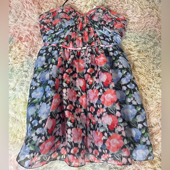 NWT New CAROLINA HERRERA Peony-Print Mini Dress Size 10 - Picture 6 of 12